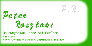 peter noszlopi business card